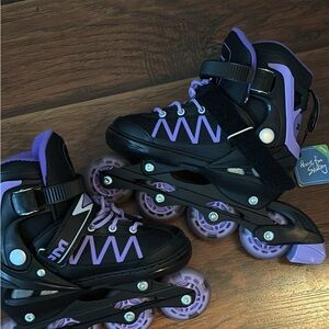 Kids Roller Skates - Black and Purple